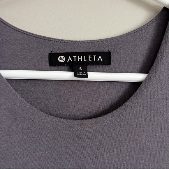 Athleta La Palma Dress Grey Mauve Sleeveless Cross Front Skirt Mini Womens Small - Picture 3 of 10